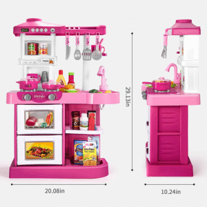 53 PCS Pink Kitchen Toys for Toddlers