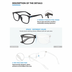 2 Pack Blue Light Blocking Glasses